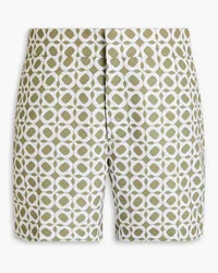 Frescobol Carioca mittellange Badeshorts mit Print Grün