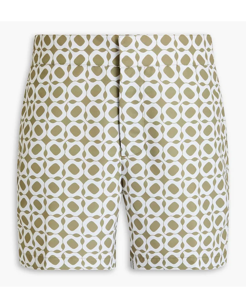 Frescobol Carioca mittellange Badeshorts mit Print GrüN