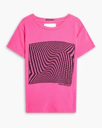 Mother Bedrucktes T-Shirt aus Baumwoll-Jersey mit Flammgarneffekt Pink