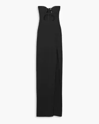 Nensi Dojaka Trägerloses Maxikleid aus Stretch-Jersey mit Cut-out Schwarz