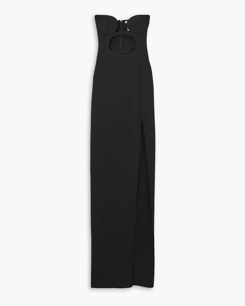 Nensi Dojaka Trägerloses Maxikleid aus Stretch-Jersey mit Cut-out Schwarz