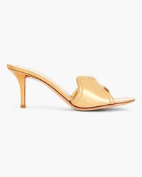 Gianvito Rossi Lucrezia 70 Mules aus verspiegeltem Leder Metallic