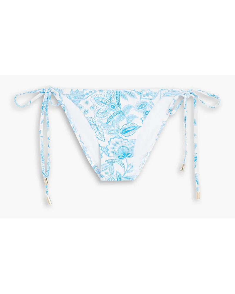 Melissa Odabash Miami tief sitzendes Bikini-Höschen mit floralem Print Blau