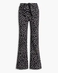 Ulla Johnson Wade hoch sitzende Schlagjeans mit Polka-Dots Schwarz