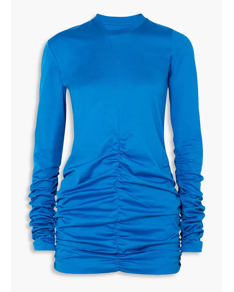 Marques ' Almeida Ruched cotton-jersey top Blau