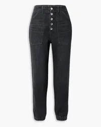 Veronica Beard Hoch sitzende Karottenjeans Schwarz