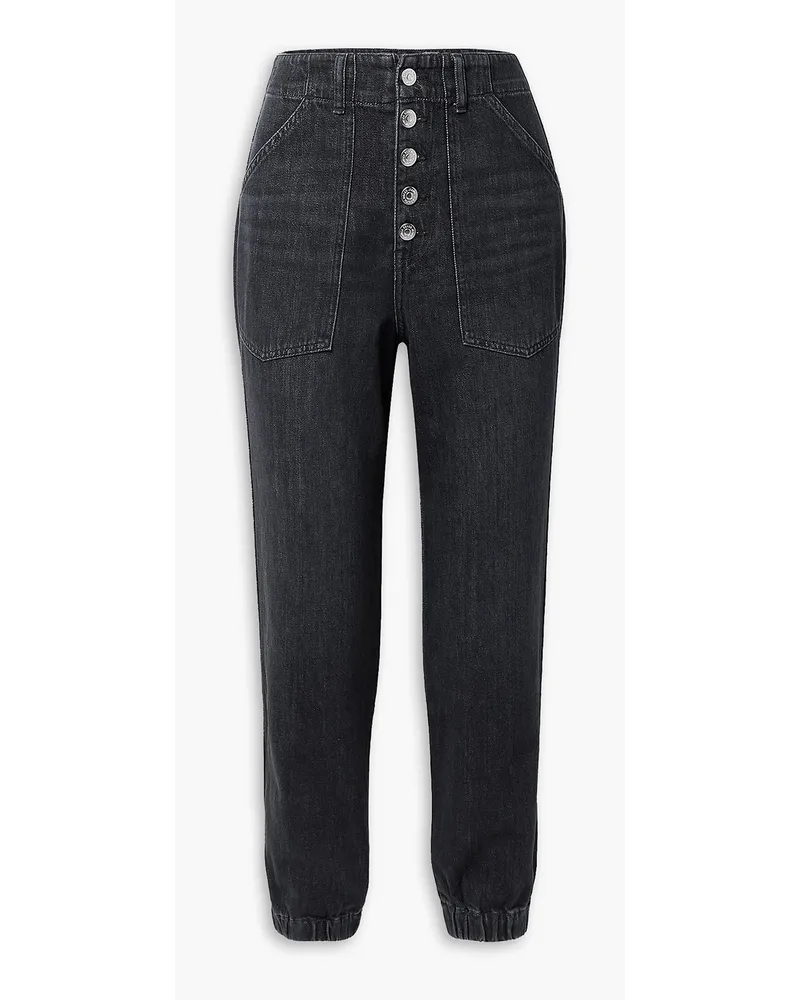 Veronica Beard Hoch sitzende Karottenjeans Schwarz