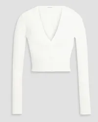 Alexander Wang Cropped Cardigan aus Stretch-Strick Weiß