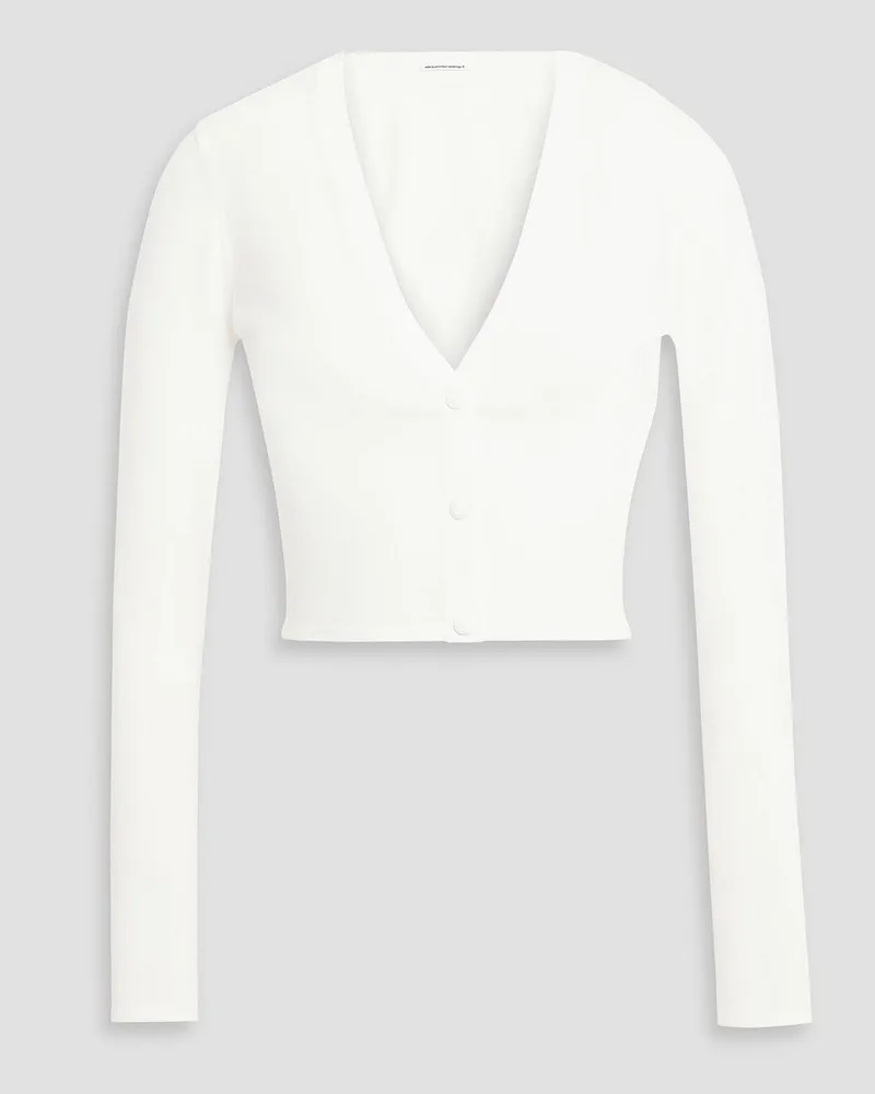 Alexander Wang Cropped Cardigan aus Stretch-Strick Weiß