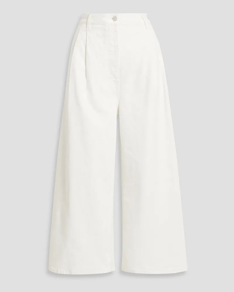 Altuzarra Culottes aus Denim mit Falten Weiß