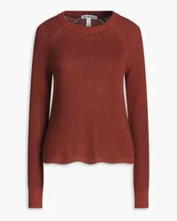 Autumn Cashmere Gerippter Pullover aus Baumwolle Rot