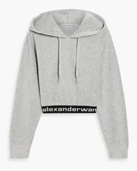 Alexander Wang Cropped Hoodie aus Cord aus Stretch-Baumwolle Grau