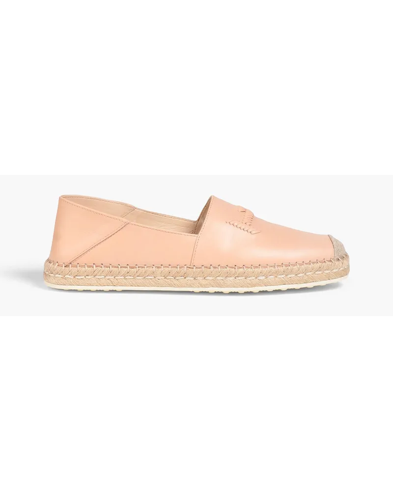 TOD'S Espadrilles aus Leder mit einklappbarer Fersenpartie Pink