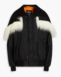 Stella McCartney Aiden Bomberjacke aus Shell mit Shearling-Imitat-Besatz Schwarz