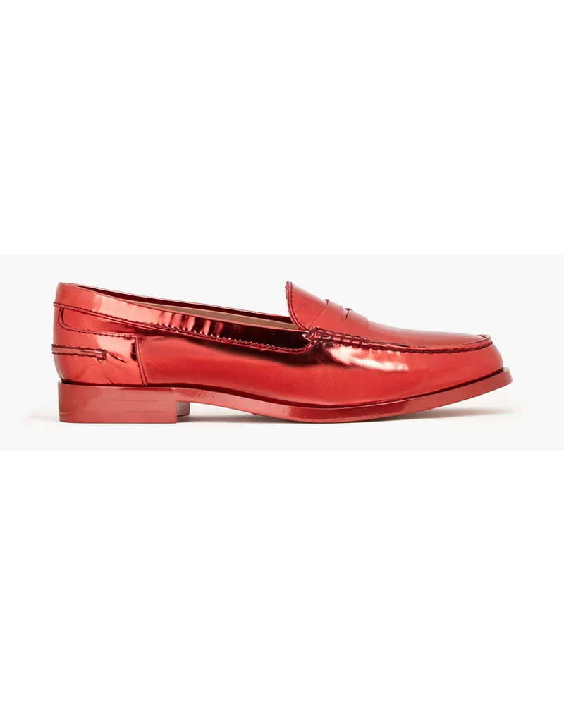 TOD'S Alber Elbaz Loafers aus verspiegeltem Leder Rot