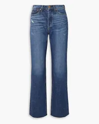 Rag & Bone Hoch sitzende, ausgewaschene Jeans mit geradem Bein inDistressed-Optik Blau