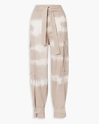 Stella McCartney Karottenjeans mit Batikmuster und Gürtel Neutral