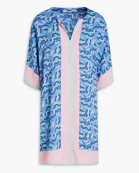 Diane von Furstenberg Babette Tunika aus Crêpe mit Print Blau