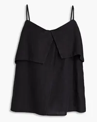 By Malene Birger Maunaloa Top aus Leinen mit Flammgarneffekt und Wickeleffekt Schwarz