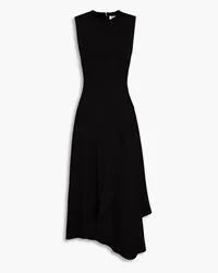 Victoria Beckham Asymmetrisches Midikleid aus Jersey Schwarz