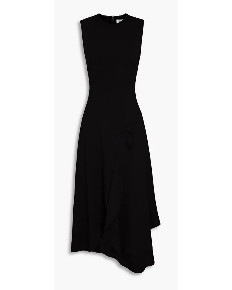 Victoria Beckham Asymmetrisches Midikleid aus Jersey Schwarz