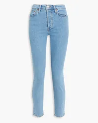 RE/DONE Halbhohe Cropped Skinny Jeans Blau