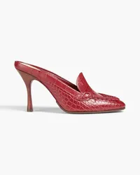 TOD'S Mules aus Leder mit Krokodileffekt Rot