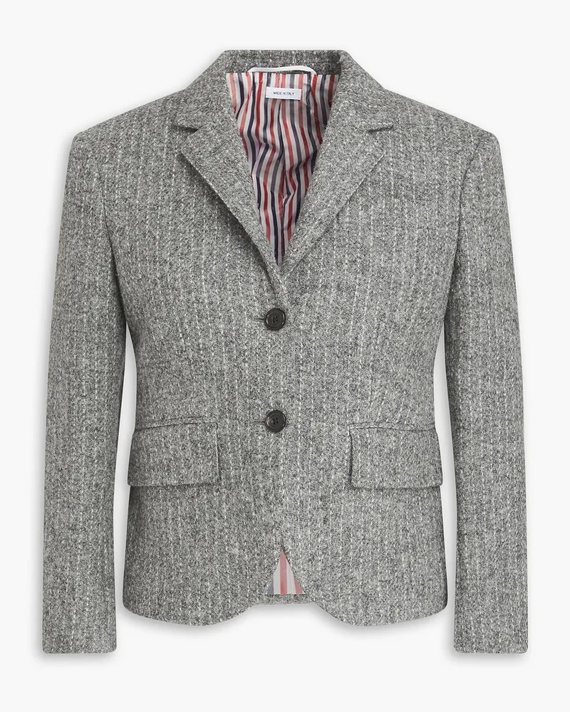 Thom Browne Blazer aus Woll-Tweed mit Nadelstreifen Grau