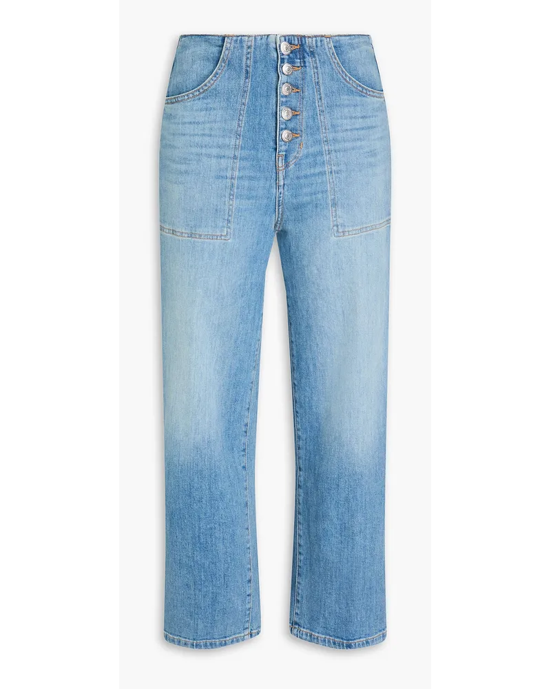 Veronica Beard Crosbie Jeans mit weitem Bein und hoher Taille inCropped-Passform Blau