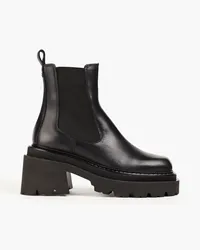 Sandro Verzierte Chelsea-Boots aus Leder und Veloursleder Schwarz