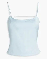 Jacquemus Top aus glänzendem Twill Blau