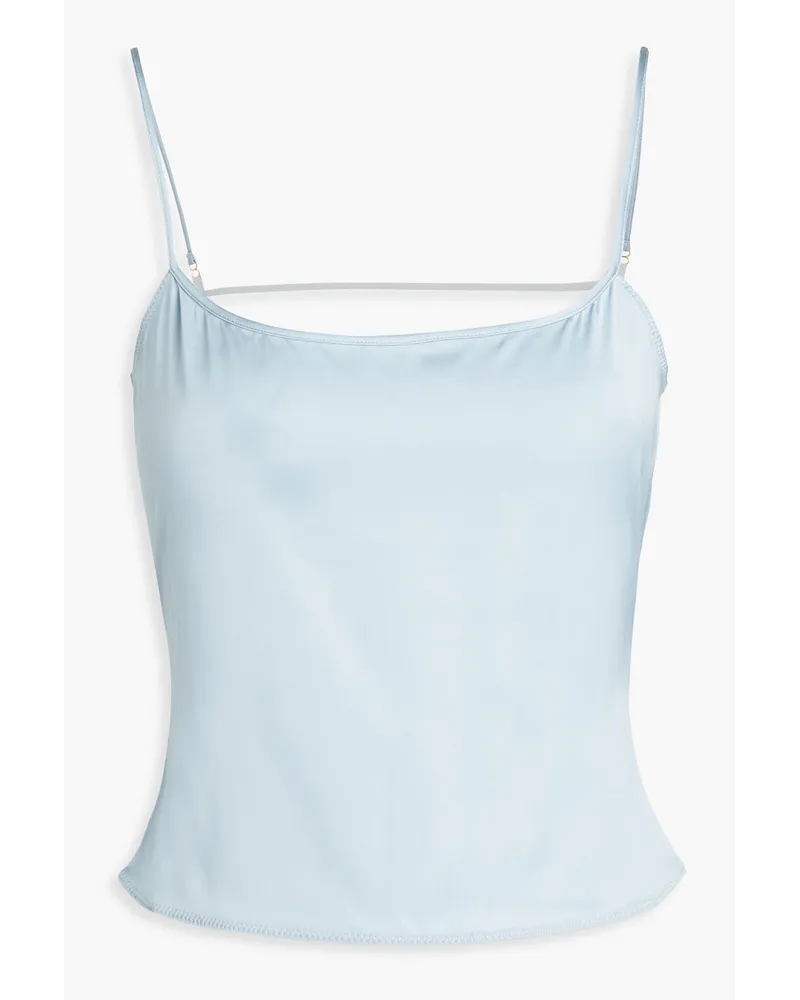 Jacquemus Top aus glänzendem Twill Blau