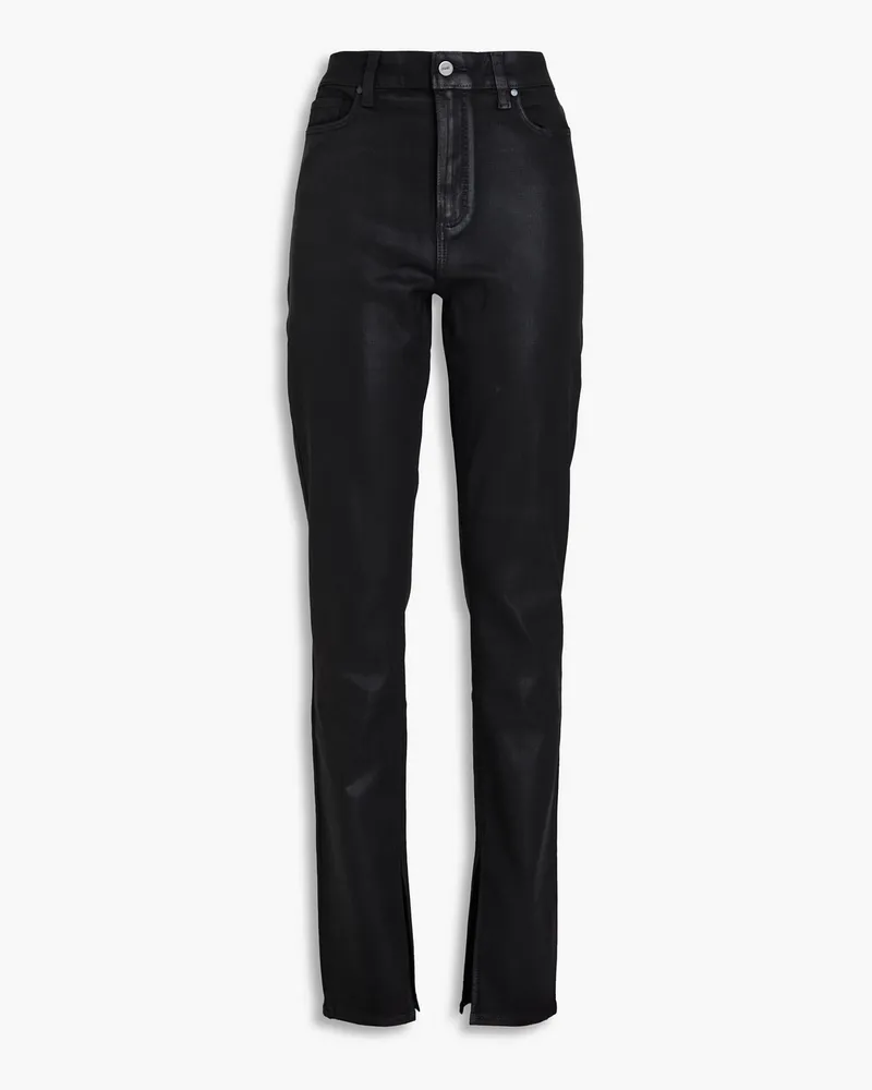 Paige Constance hoch sitzende Skinny Jeans mit Beschichtung Schwarz