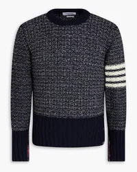 Thom Browne Gestreifter Pullover aus einer Woll-Mohair-Mischung Blau