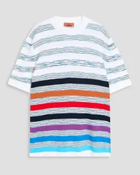 Missoni Gestreiftes T-Shirt aus Baumwolle inSpace-Dye-Optik Weiß