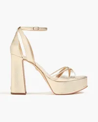 Sam Edelman Plateausandalen aus strukturiertem -Kunstleder Metallic