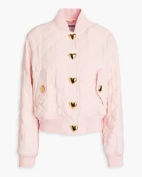 Moschino Bomberjacke aus gestepptem Crêpe Pink