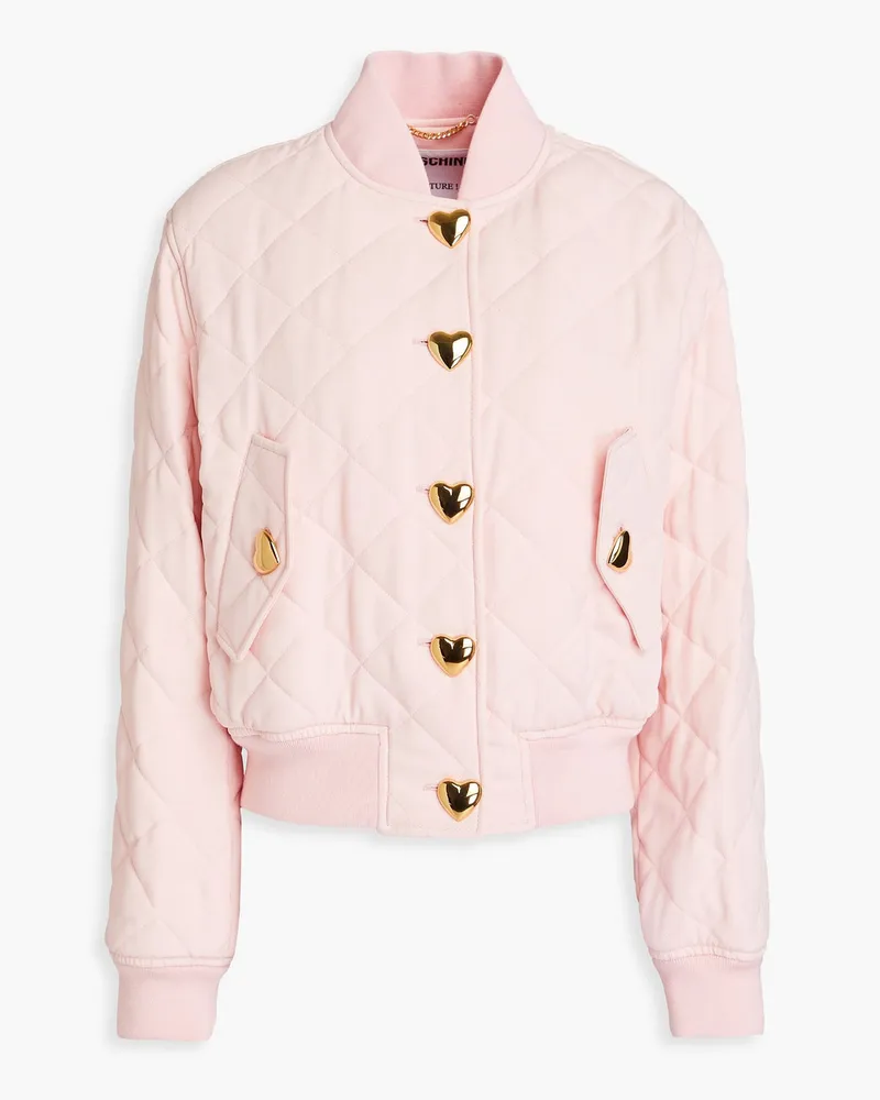 Moschino Bomberjacke aus gestepptem Crêpe Pink