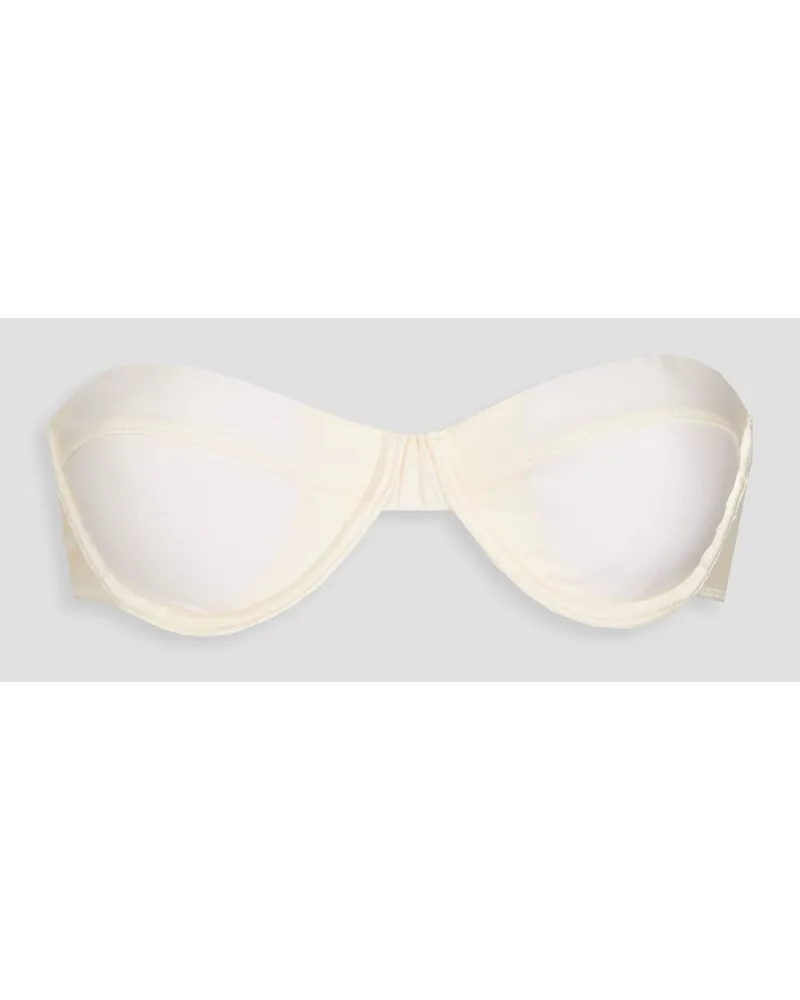 Solid and Striped The Maisie Bandeau-Bikini-Oberteil mit Bügeln Weiß