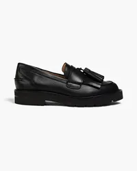 Stuart Weitzman Mila Loafers aus Leder mit Troddeln Schwarz