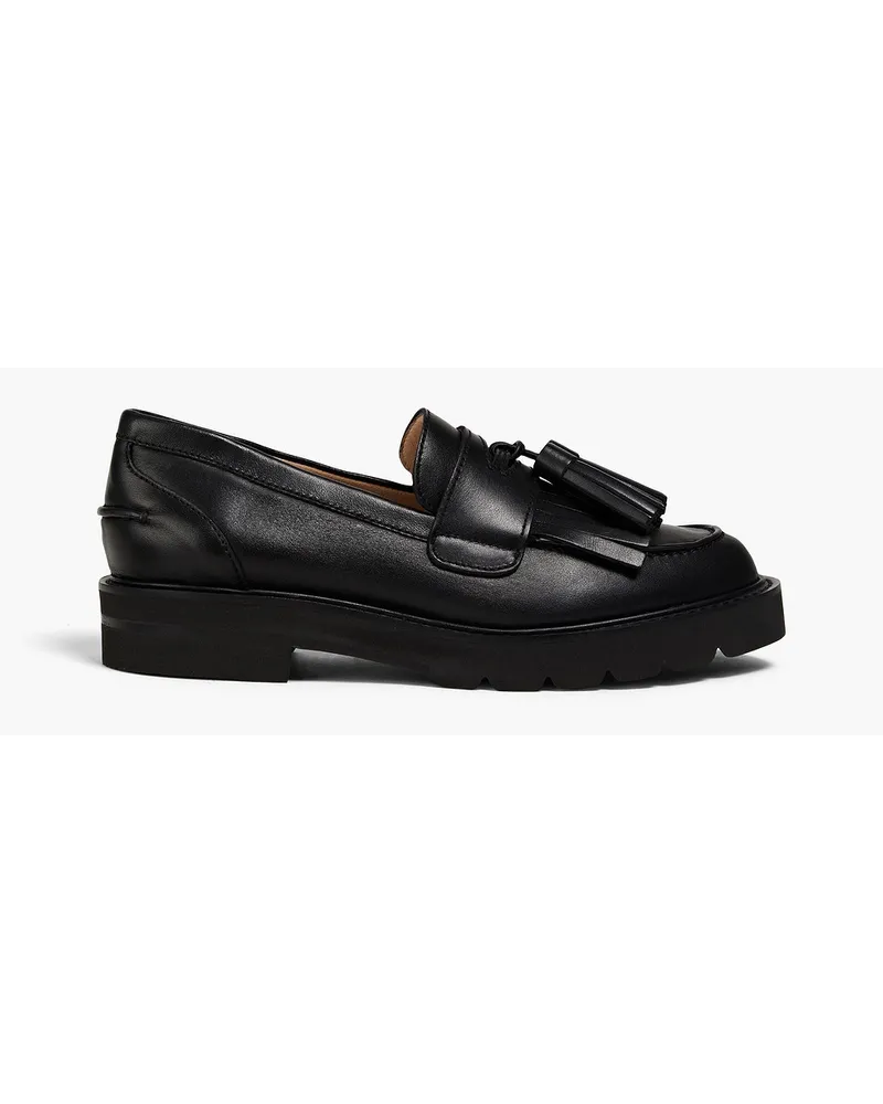 Stuart Weitzman Mila Loafers aus Leder mit Troddeln Schwarz