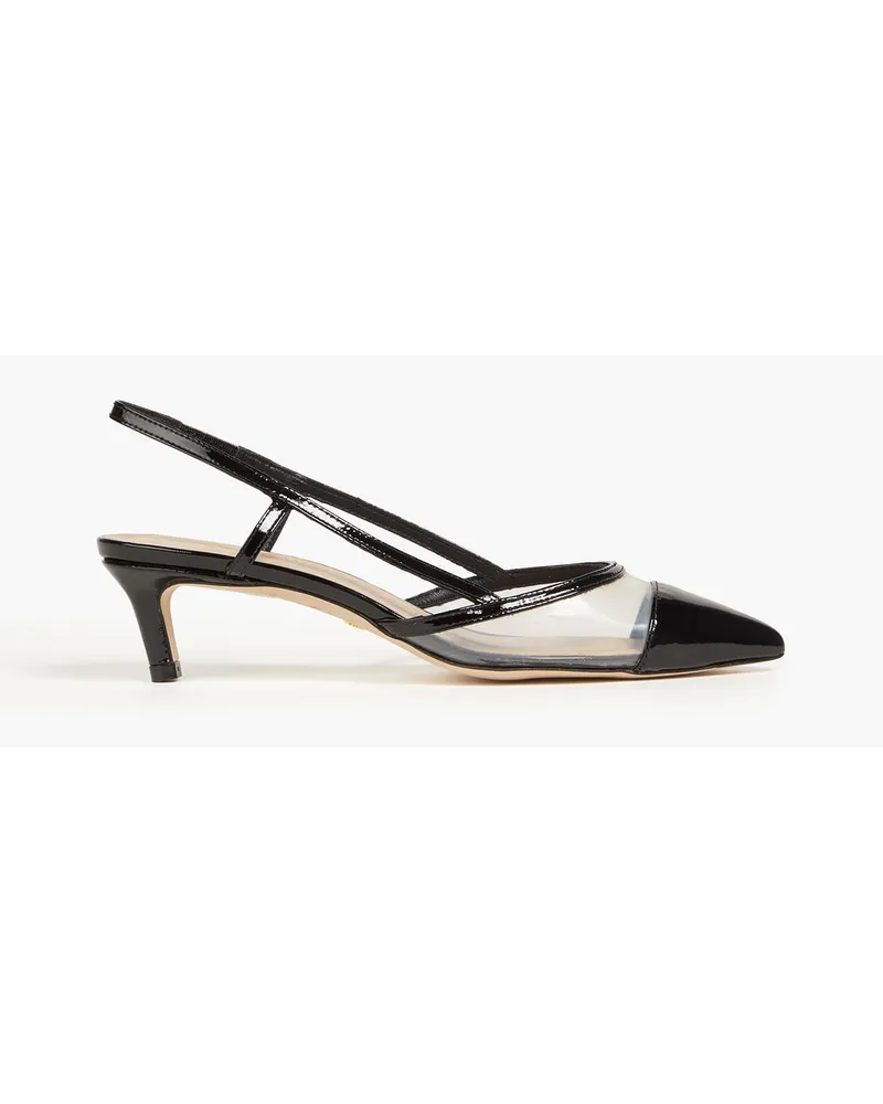 Stuart Weitzman Mondrian 50 Slingback-Pumps aus Lackleder und PVC Schwarz