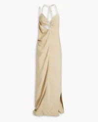 Jacquemus Goccia Maxikleid aus Crêpe de Chine mit Cut-outs Neutral