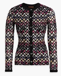 Missoni Cardigan aus Häkelstrick aus einer Wollmischung Schwarz