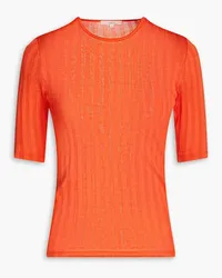 Vince T-Shirt aus geripptem Baumwoll-Jersey Orange