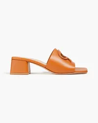 Gianvito Rossi Ribbon Slide Mules aus Leder Braun