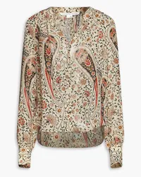 Veronica Beard Marion Bluse aus Crêpe de Chine aus Seide mit Paisley-Print Neutral