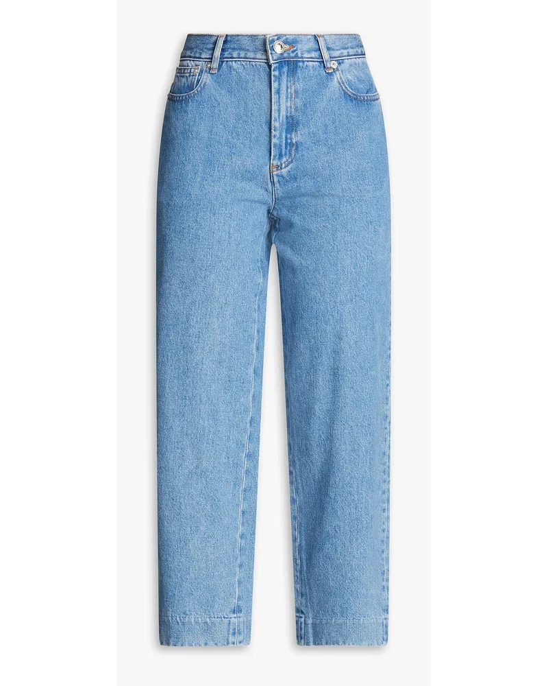 A.P.C. Hoch sitzende Cropped Jeans mit geradem Bein inausgewaschener Optik Blau