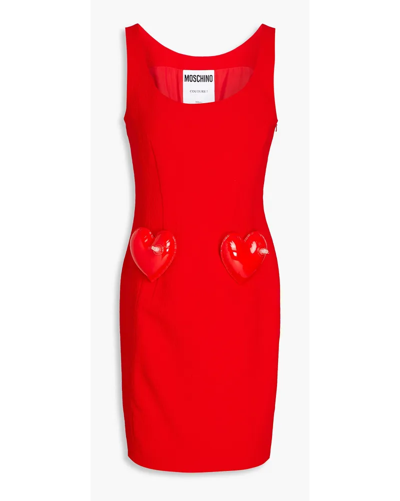 Moschino Minikleid aus Crêpe mit Applikationen Rot