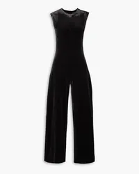 Norma Kamali Jumpsuit aus Stretch-Samt Schwarz